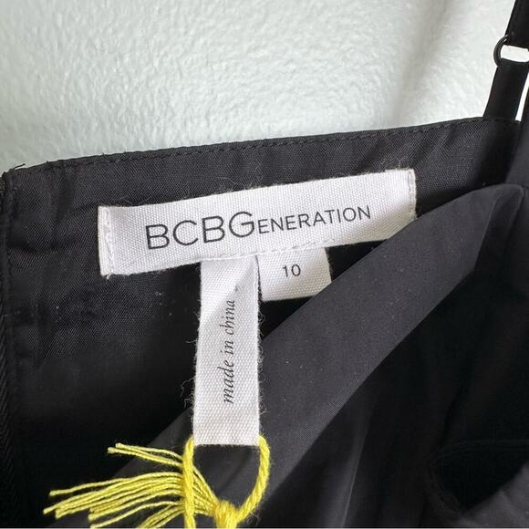 BCBGeneration Black Rustle Chiffon Party Dress - Picture 3 of 5